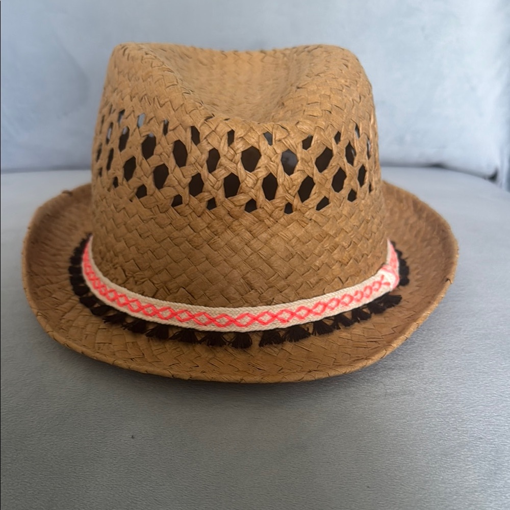 Stylish Brown Straw Fedora Hat